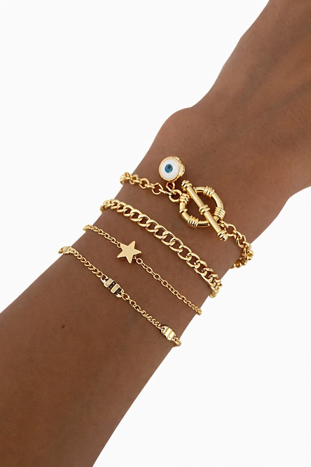Set 4 Bracelets Starlife — Superposés Ajustables Élégants | Cadeau Femme