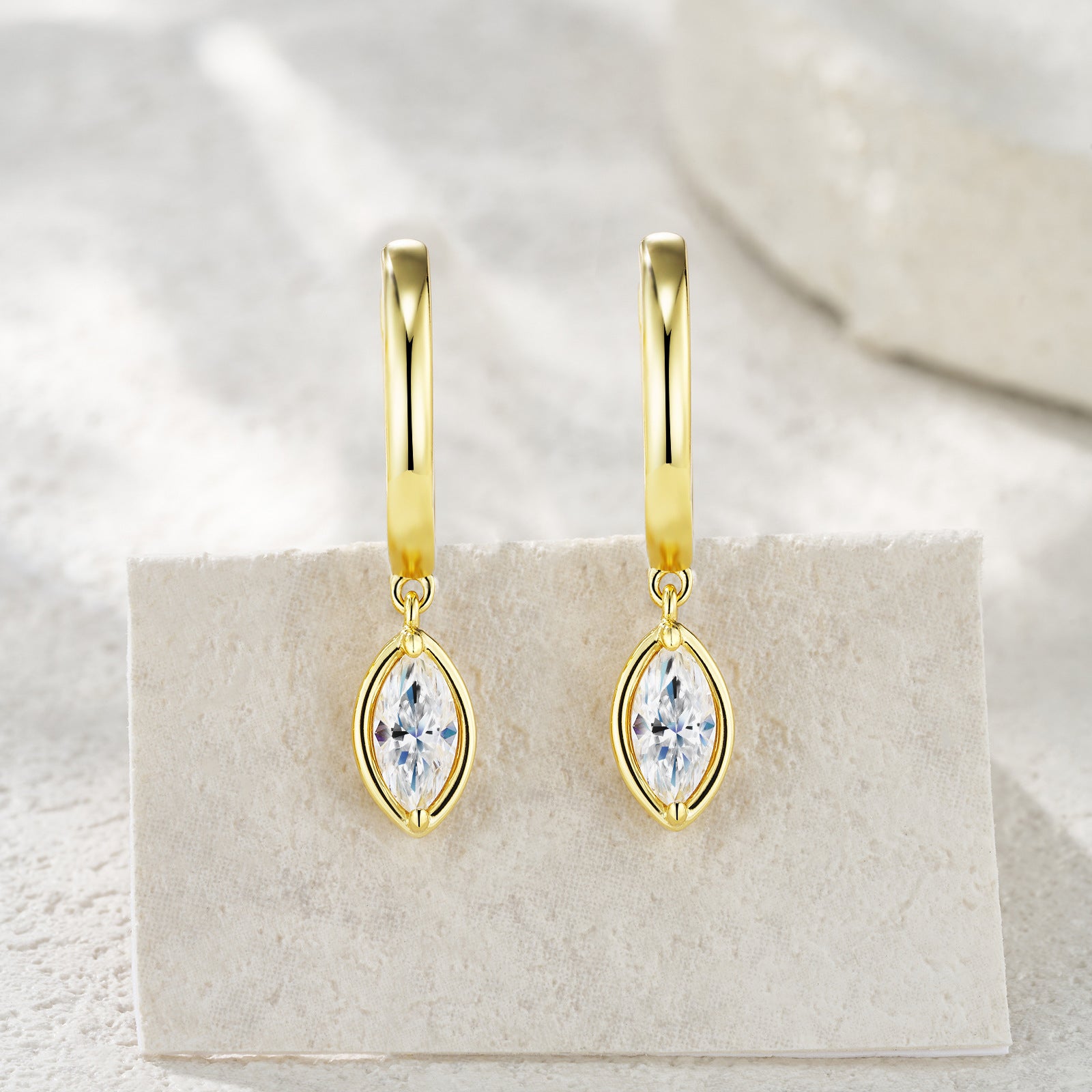 Pure Silver Plated K-Gold Versatile Moissanite Earrings