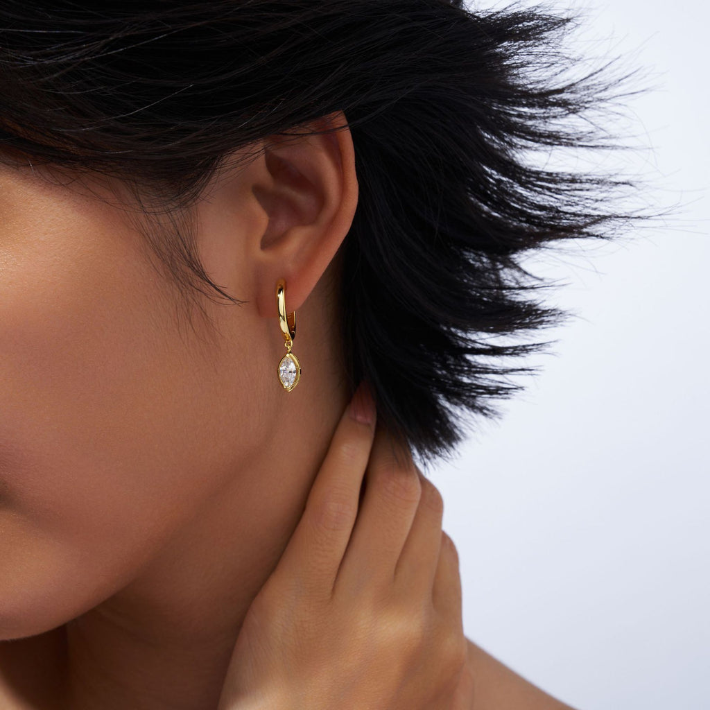 Pure Silver Plated K-Gold Versatile Moissanite Earrings