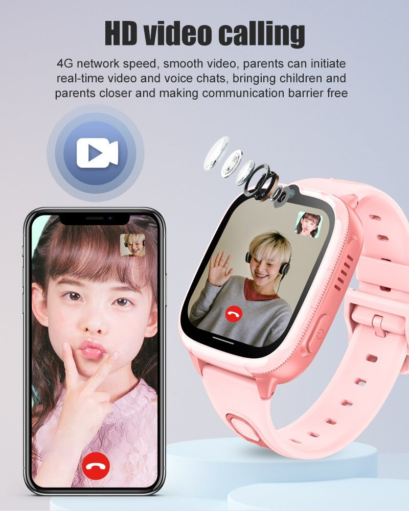 Montre Connectée Enfant 4G GPS D53 — Appel Vidéo, SOS & Contrôle Parental
