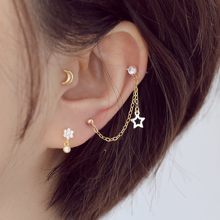 Boucles d'Oreilles Perle Naturelle | Argent Plaqué Or 18K