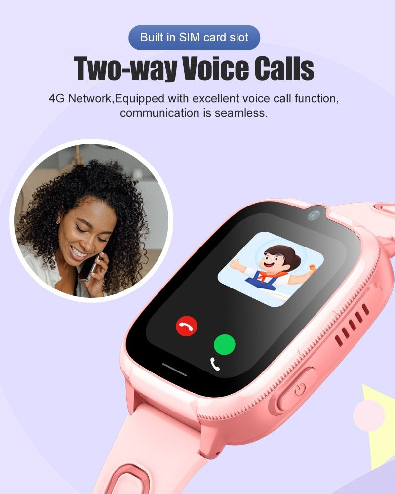 Montre Connectée Enfant 4G GPS D53 — Appel Vidéo, SOS & Contrôle Parental