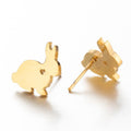 Cute Jewelry Rabbit Stud Earrings Stainless Steel Temperamental