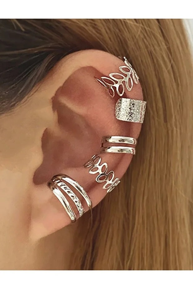 Set 5 Boucles d'Oreilles Cartilage Minimalistes — Bijou Femme Quotidien Élégant