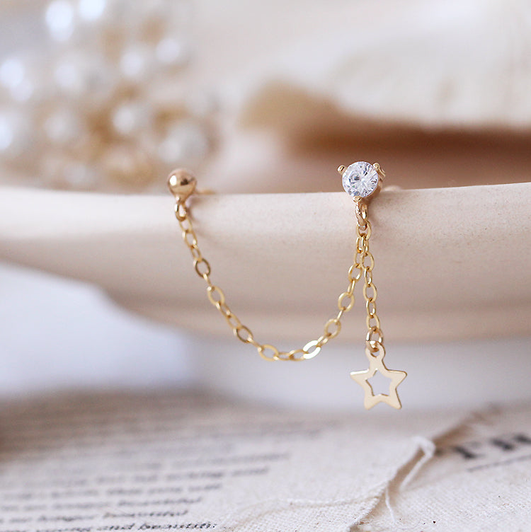 Boucles d'Oreilles Perle Naturelle | Argent Plaqué Or 18K