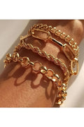 Set de Bracelets Chaîne Italienne 4 Pièces — Superposés & Ajustables | Cadeau Femme