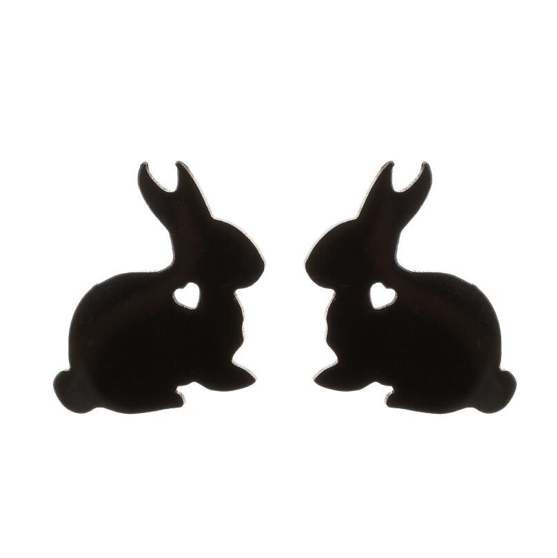 Cute Jewelry Rabbit Stud Earrings Stainless Steel Temperamental