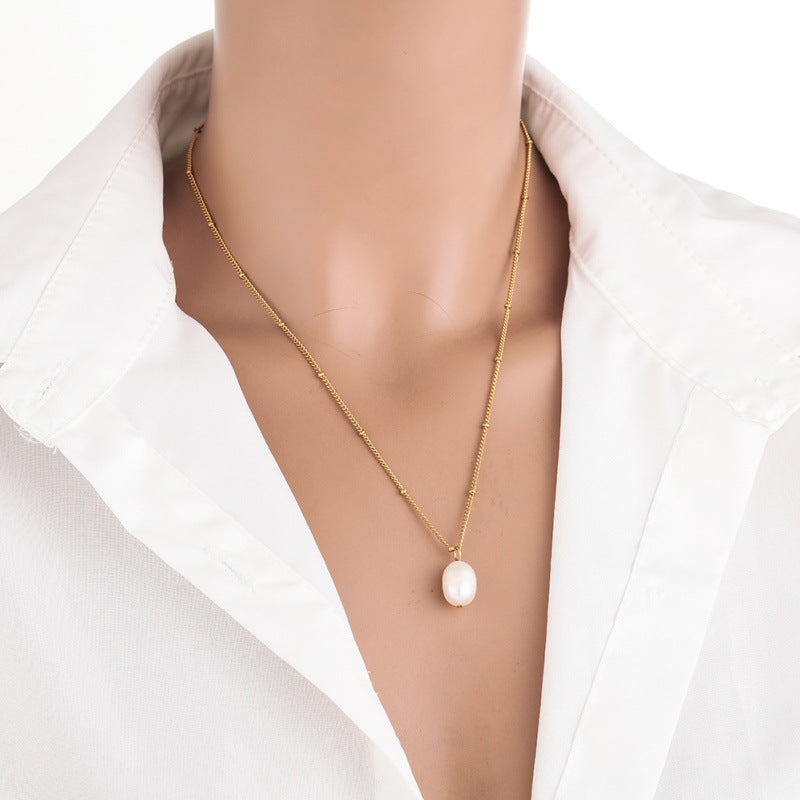 Natural Freshwater Pearl Pendant Necklace For Women