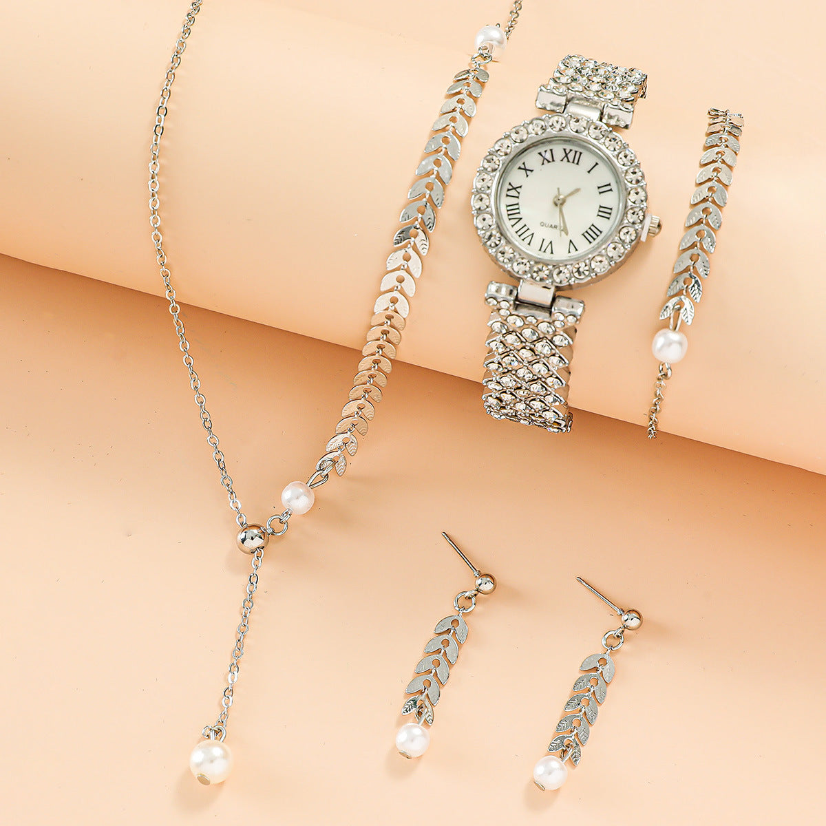 Coffret Montre Strass Femme | Collier Boucles Bracelet Luxe
