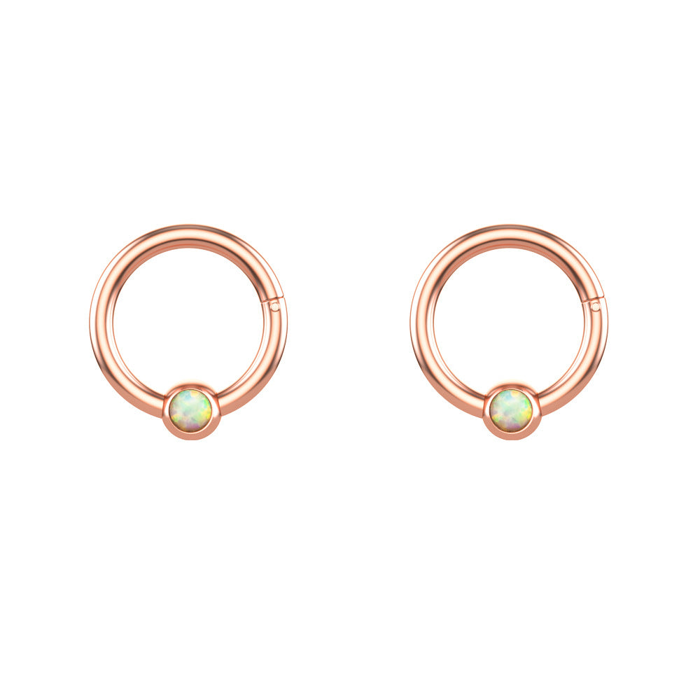 Stainless Steel Opal Nose Ring Nose Stud Stud Earrings Piercing Jewelry