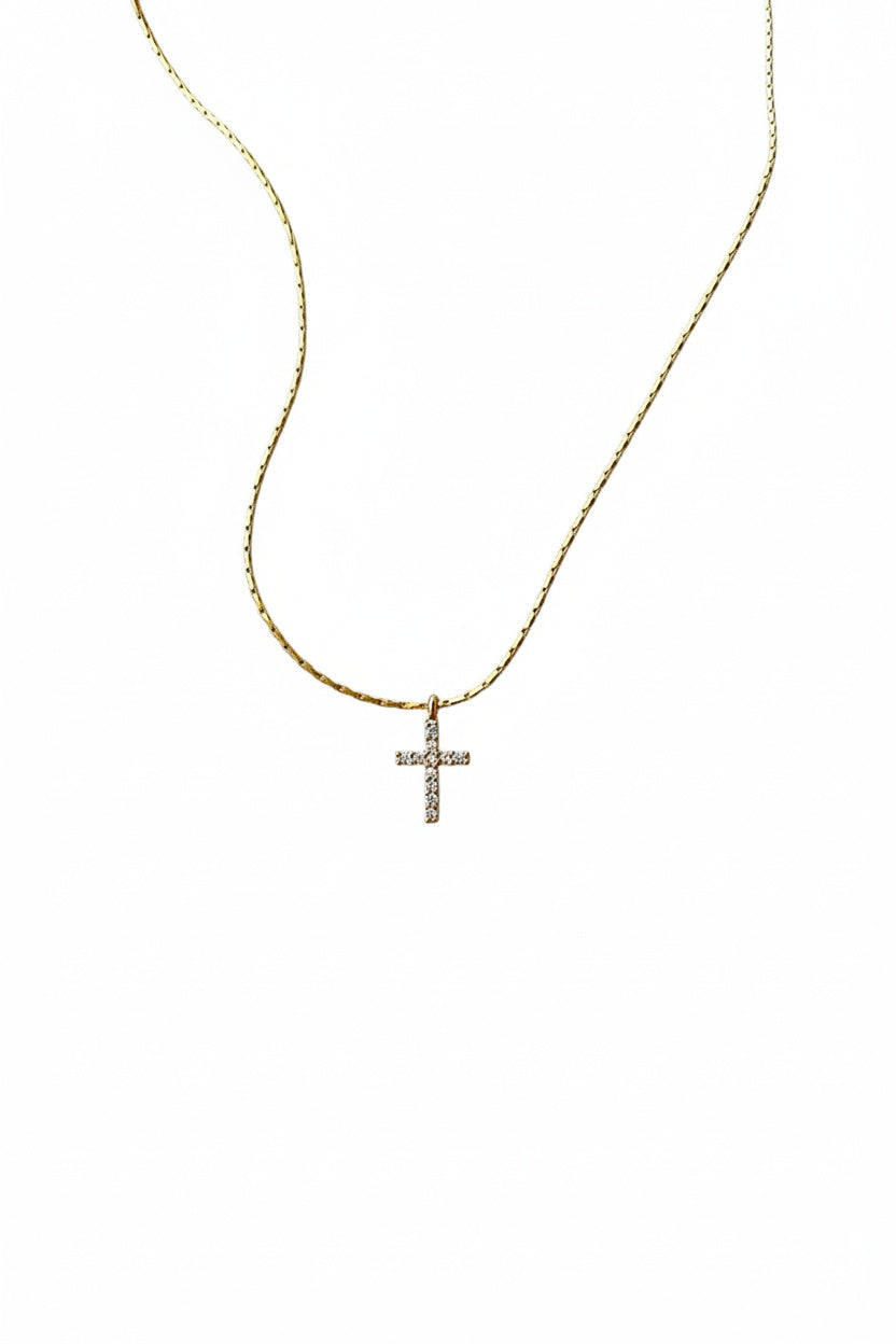 Collier Croix Zircon — Minimaliste Élégant | Bijou Femme Spirituel