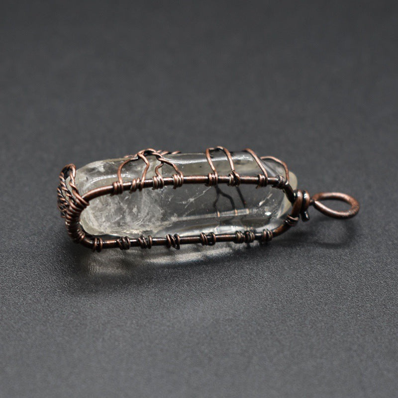 Collier Arbre de Vie | Pendentif Crystal Pilier Pierre Naturelle