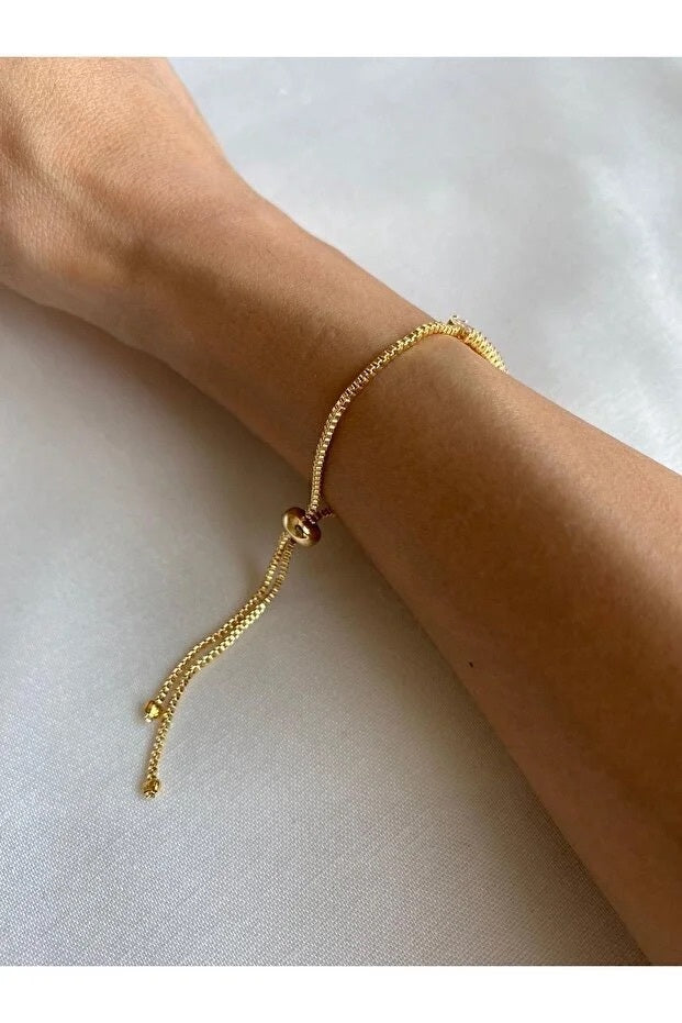Bracelet Zircon Baguette Ajustable — Minimaliste Étincelant Élégant | Cadeau Femme