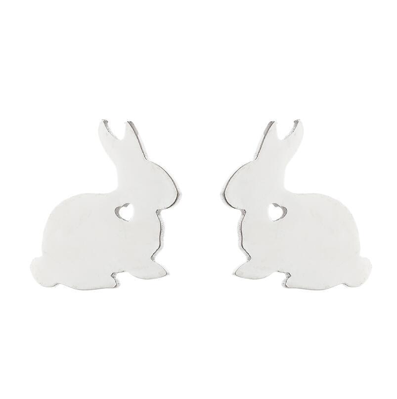 Cute Jewelry Rabbit Stud Earrings Stainless Steel Temperamental