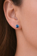 Boucles d'Oreilles Argent 925 Sterling — Pierre Abalone Naturelle Solitaire | Femme