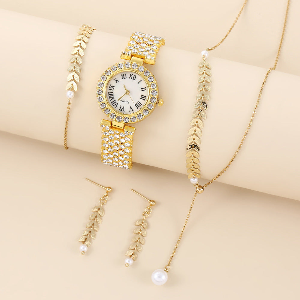Coffret Montre Strass Femme | Collier Boucles Bracelet Luxe