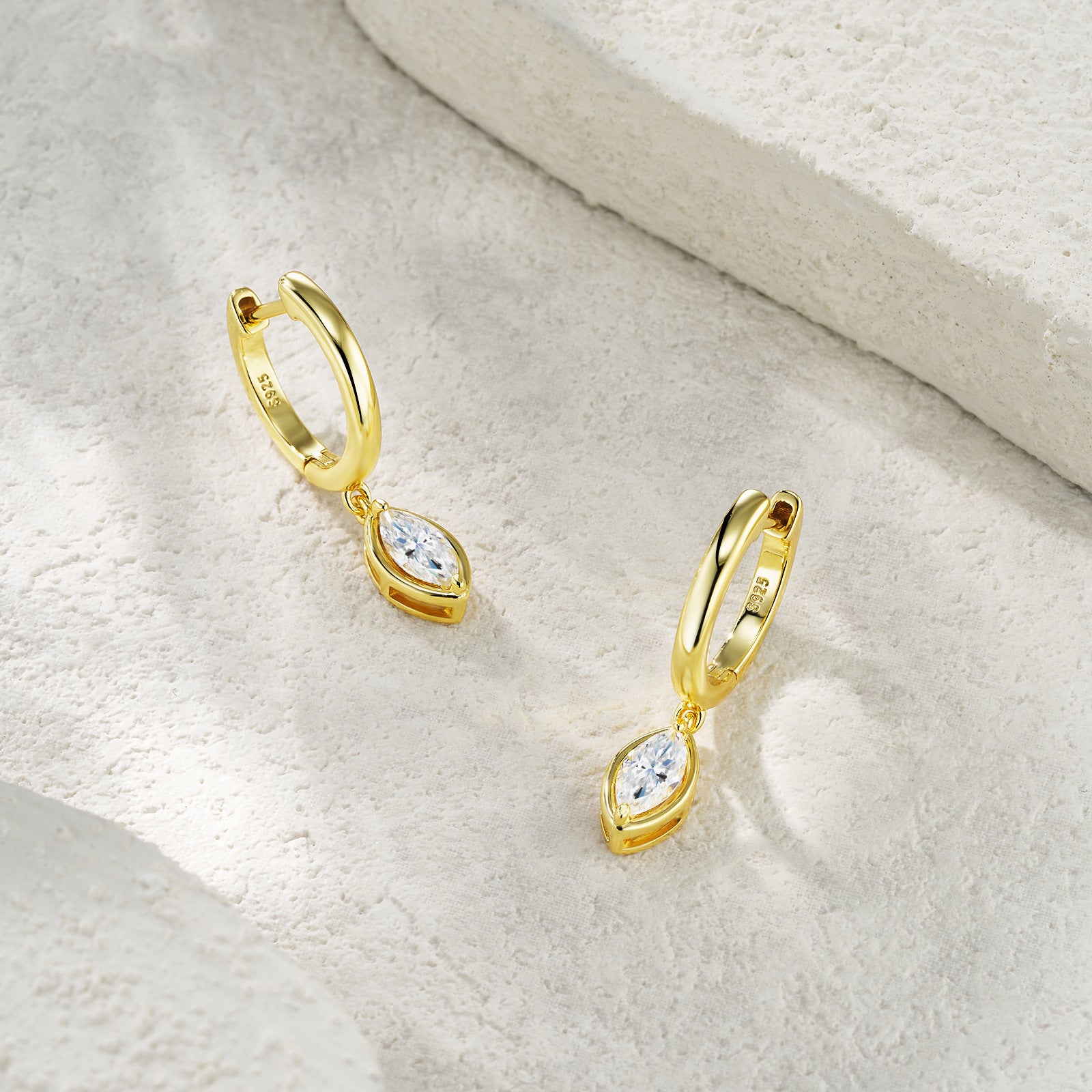Pure Silver Plated K-Gold Versatile Moissanite Earrings