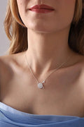 Collier Pendentif Saturne Argent 925 Sterling — Pierre Zircon Blanc | Bijou Femme