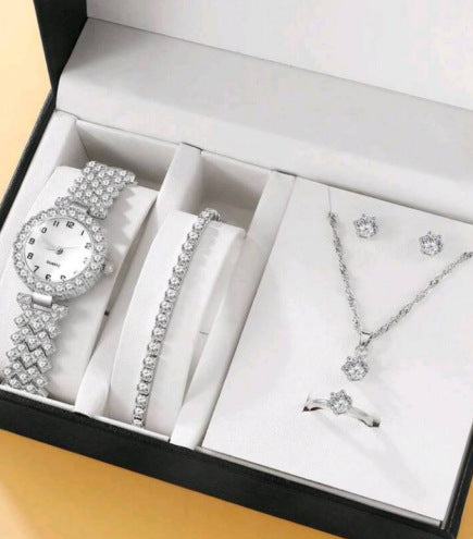 Coffret Montre Strass Femme | Collier Boucles Bracelet Luxe